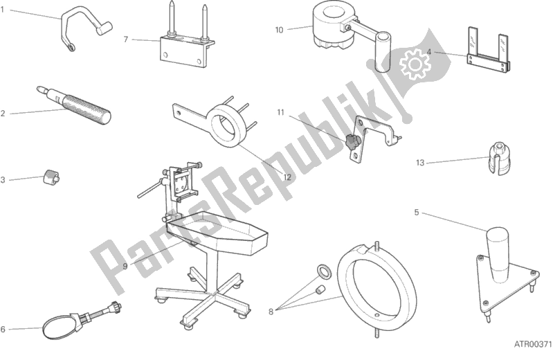 All parts for the 001 - Workshop Service Tools of the Ducati Multistrada 1200 Enduro Touring Brasil 2019